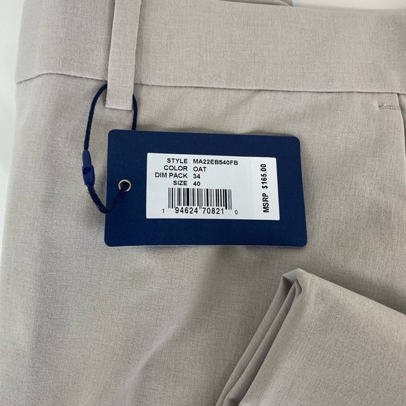 NWT Peter Millar Crown Crafted Surge Performance Golf Pants Tan OAT 40 X 34 $165 - Picture 2 of 9